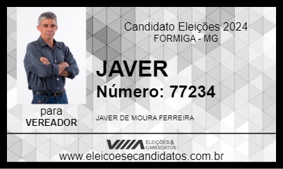 Candidato JAVER 2024 - FORMIGA - Eleições