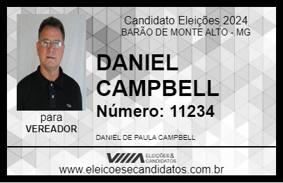 Candidato DANIEL CAMPBELL 2024 - BARÃO DE MONTE ALTO - Eleições