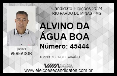 Candidato ALVINO DA ÁGUA BOA 2024 - RIO PARDO DE MINAS - Eleições