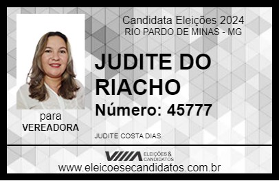 Candidato JUDITE DO RIACHO 2024 - RIO PARDO DE MINAS - Eleições