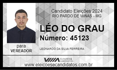 Candidato LÉO DO GRAU 2024 - RIO PARDO DE MINAS - Eleições