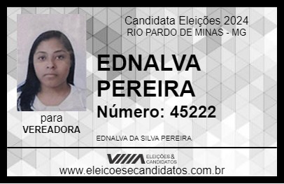 Candidato EDNALVA PEREIRA 2024 - RIO PARDO DE MINAS - Eleições