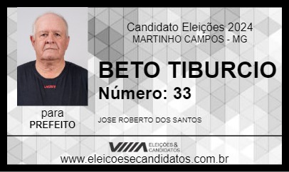 Candidato BETO TIBURCIO 2024 - MARTINHO CAMPOS - Eleições