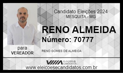 Candidato RENO ALMEIDA 2024 - MESQUITA - Eleições