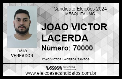 Candidato JOAO VICTOR LACERDA 2024 - MESQUITA - Eleições