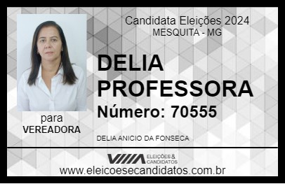 Candidato DELIA PROFESSORA 2024 - MESQUITA - Eleições