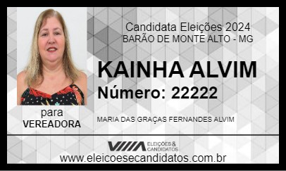 Candidato KAINHA ALVIM 2024 - BARÃO DE MONTE ALTO - Eleições