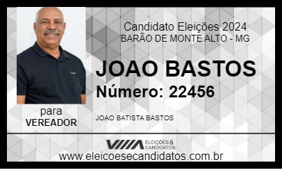 Candidato JOAO BASTOS 2024 - BARÃO DE MONTE ALTO - Eleições