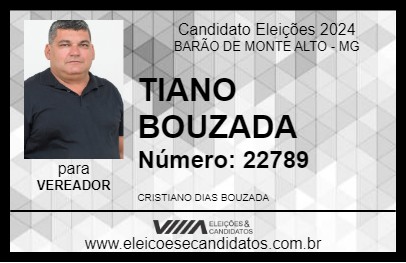 Candidato TIANO BOUZADA 2024 - BARÃO DE MONTE ALTO - Eleições