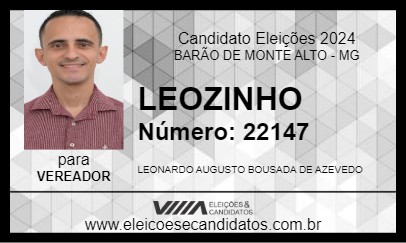 Candidato LEOZINHO 2024 - BARÃO DE MONTE ALTO - Eleições