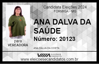 Candidato ANA DALVA DA SAÚDE 2024 - FORMIGA - Eleições