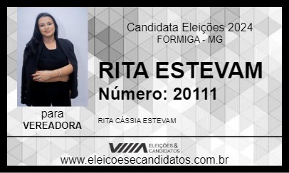 Candidato RITA ESTEVAM 2024 - FORMIGA - Eleições