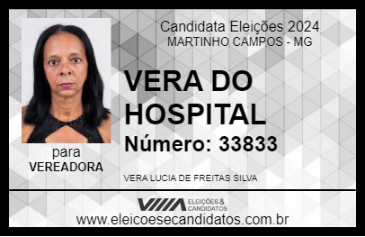 Candidato VERA DO HOSPITAL 2024 - MARTINHO CAMPOS - Eleições