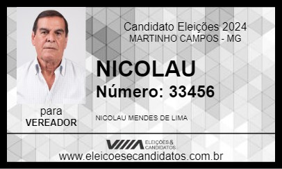 Candidato NICOLAU 2024 - MARTINHO CAMPOS - Eleições