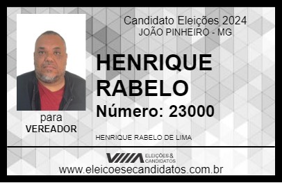 Candidato HENRIQUE RABELO 2024 - JOÃO PINHEIRO - Eleições