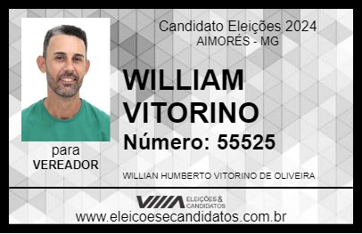 Candidato WILLIAM VITORINO 2024 - AIMORÉS - Eleições