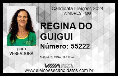 Candidato REGINA DO GUIGUI 2024 - AIMORÉS - Eleições