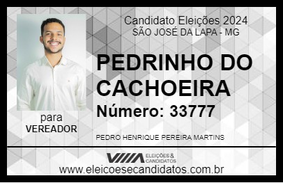 Candidato PEDRINHO DO CACHOEIRA 2024 - SÃO JOSÉ DA LAPA - Eleições