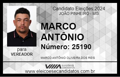 Candidato MARCO ANTÔNIO 2024 - JOÃO PINHEIRO - Eleições