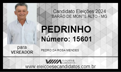 Candidato PEDRINHO 2024 - BARÃO DE MONTE ALTO - Eleições