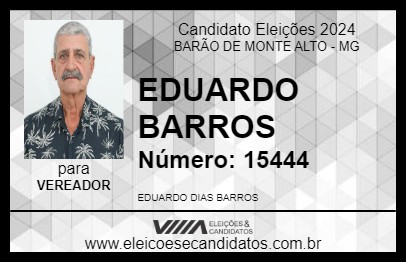 Candidato EDUARDO BARROS 2024 - BARÃO DE MONTE ALTO - Eleições