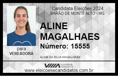 Candidato ALINE MAGALHAES 2024 - BARÃO DE MONTE ALTO - Eleições