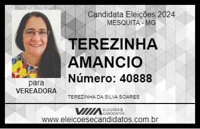 Candidato TEREZINHA AMANCIO 2024 - MESQUITA - Eleições