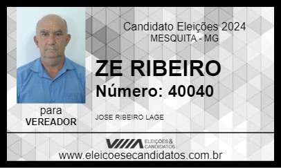 Candidato ZE RIBEIRO 2024 - MESQUITA - Eleições