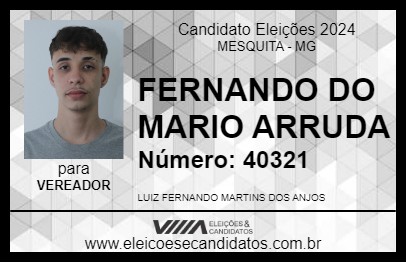 Candidato FERNANDO DO MARIO ARRUDA 2024 - MESQUITA - Eleições