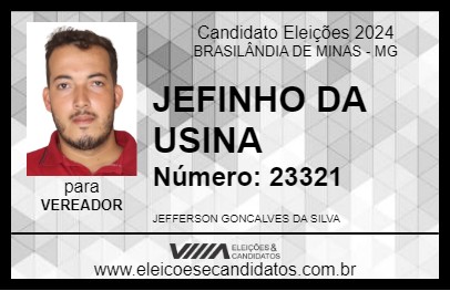 Candidato JEFINHO DA USINA 2024 - BRASILÂNDIA DE MINAS - Eleições