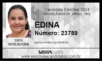 Candidato EDINA 2024 - BRASILÂNDIA DE MINAS - Eleições