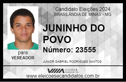 Candidato JUNINHO DO POVO 2024 - BRASILÂNDIA DE MINAS - Eleições