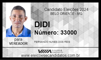 Candidato DIDI 2024 - BELO ORIENTE - Eleições