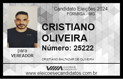 Candidato CRISTIANO OLIVEIRA 2024 - FORMIGA - Eleições