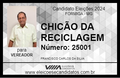 Candidato CHICÃO DA RECICLAGEM  2024 - FORMIGA - Eleições