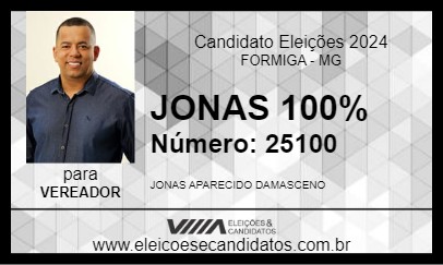 Candidato JONAS 100% 2024 - FORMIGA - Eleições