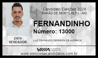 Candidato FERNANDINHO 2024 - BARÃO DE MONTE ALTO - Eleições