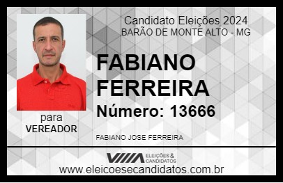 Candidato FABIANO FERREIRA 2024 - BARÃO DE MONTE ALTO - Eleições