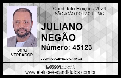 Candidato JULIANO NEGÃO 2024 - SÃO JOÃO DO PACUÍ - Eleições