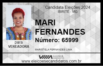 Candidato MARI FERNANDES 2024 - IBIRITÉ - Eleições