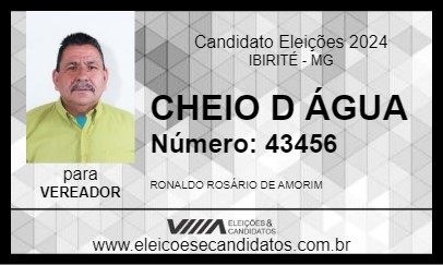 Candidato CHEIO D ÁGUA 2024 - IBIRITÉ - Eleições