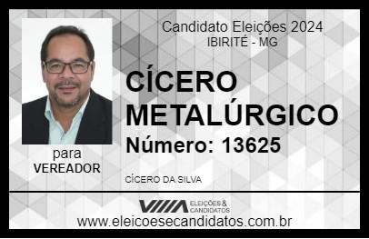 Candidato CÍCERO METALÚRGICO 2024 - IBIRITÉ - Eleições