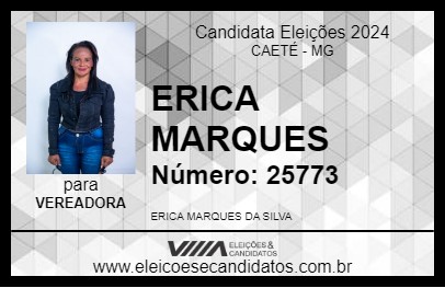 Candidato ERICA MARQUES 2024 - CAETÉ - Eleições