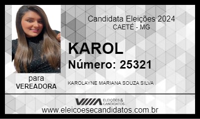 Candidato KAROL 2024 - CAETÉ - Eleições