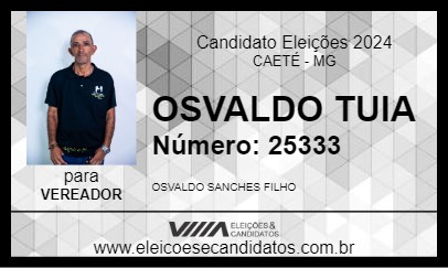 Candidato OSVALDO TUIA 2024 - CAETÉ - Eleições