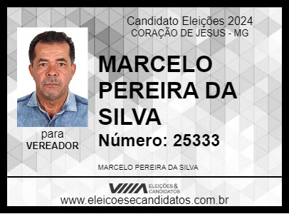 Candidato MARCELO DO TAMBURILZINHO 2024 - CORAÇÃO DE JESUS - Eleições