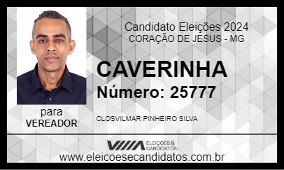 Candidato CAVERINHA 2024 - CORAÇÃO DE JESUS - Eleições