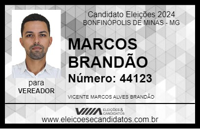 Candidato MARCOS BRANDÃO 2024 - BONFINÓPOLIS DE MINAS - Eleições