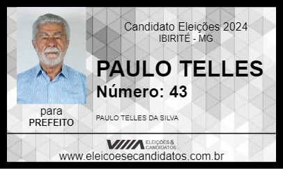 Candidato PAULO TELLES 2024 - IBIRITÉ - Eleições