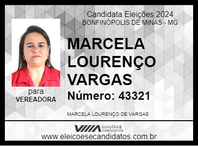 Candidato MARCELA LOURENÇO VARGAS 2024 - BONFINÓPOLIS DE MINAS - Eleições